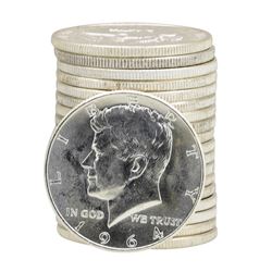 Roll of (20) 1964 Brilliant Uncirculated Kennedy Half Dollars