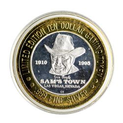 .999 Silver Sam's Town Las Vegas $10 Casino Limited Edition Gaming Token