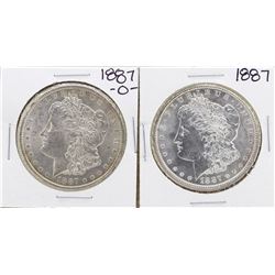Lot of 1887 & 1887-O $1 Morgan Silver Dollar Coins