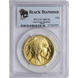 2011 $50 American Buffalo Gold Coin PCGS MS70 Black Diamond