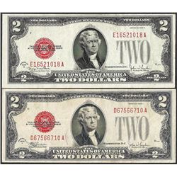 Lot of (2) 1928G & 1928F $2 Legal Tender Notes