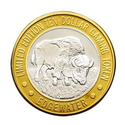.999 Silver Edgewater Hotel and Casino $10 Casino Gaming Token Limited Edition