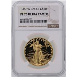 1987-W $50 American Gold Eagle Coin NGC PF70 Ultra Cameo