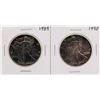 Image 1 : Lot of 1989 & 1990 $1 American Silver Eagle Coins