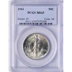 1941 Walking Liberty Half Dollar Coin PCGS MS65