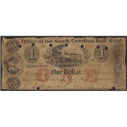 1800's $1 Office South Carolina Rail Road Obsolete Note