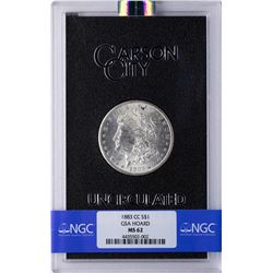 1883-CC $1 Morgan Silver Dollar Coin Uncirculated GSA NGC MS62