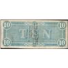 Image 2 : 1864 $10 Confederate States of America Note with Advertising Stamp