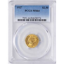 1927 $2 1/2 Indian Head Quarter Eagle Gold Coin PCGS MS64
