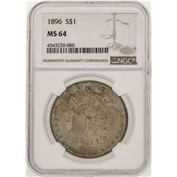 1896 $1 Morgan Silver Dollar Coin NGC MS64