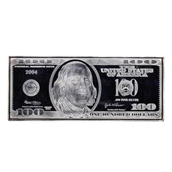 2004 $100 Washington Mint 4 oz. .999 Fine Silver Bar