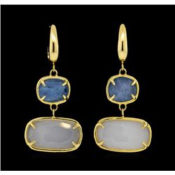 14KT Yellow Gold Ladies Gemstone Dangle Earrings