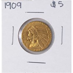 1909 $5 Indian Head Half Eagle Gold Coin