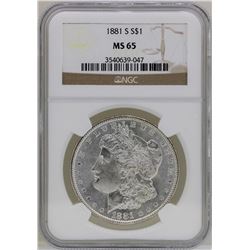 1881-S $1 Morgan Silver Dollar Coin NGC MS65