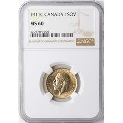 1911C Canada Sovereign Gold Coin NGC MS60