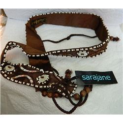 BELT - SARAJANE BRAND - 32" LONG - FEW SMALL BEADS MISSING