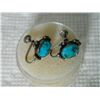 Image 2 : EARRINGS - TURQUOISE IN STERLING SILVER SETTING SCREW BACKS