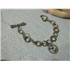 Image 2 : ESTATE - BRACELET - BOW & HEART TOGGLE CLASP WITH PLAYBOY BUNNY CHARM - 7.5" LONG