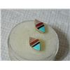 Image 2 : ESTATE - EARRINGS - STERLING SILVER WITH ABALONE - PIERCED