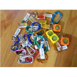 NEW KEY CHAIN HANDY MINI KIT - INCLUDES - 4 MINI TAPE MEASURES(METAL TAPE 3' LONG), 5 MINI LEVELS, 1