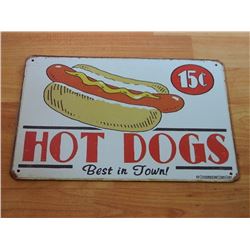VINTAGE DESIGNED METAL SIGN - HOTDOGS