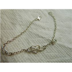 BRACELET - SILVER - HEART & INFINITY - "BF" CHARM