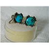 Image 3 : EARRINGS - TURQUOISE IN STERLING SILVER SETTING SCREW BACKS