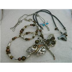 NECKLACES - ASSORTED - DOLPHIN & 2 DRAGONFLY=3 TTL