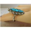 Image 3 : RING - TOURQUOISE IN STERLING SILVER SETTING - FROM ESTATE