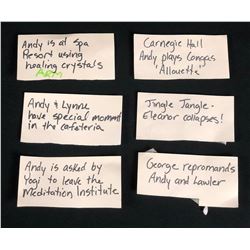 Man on the Moon (1999) - Jim Carrey Handwritten (By Jim Carrey) Posted Notes from Andy Kaufman's Tra