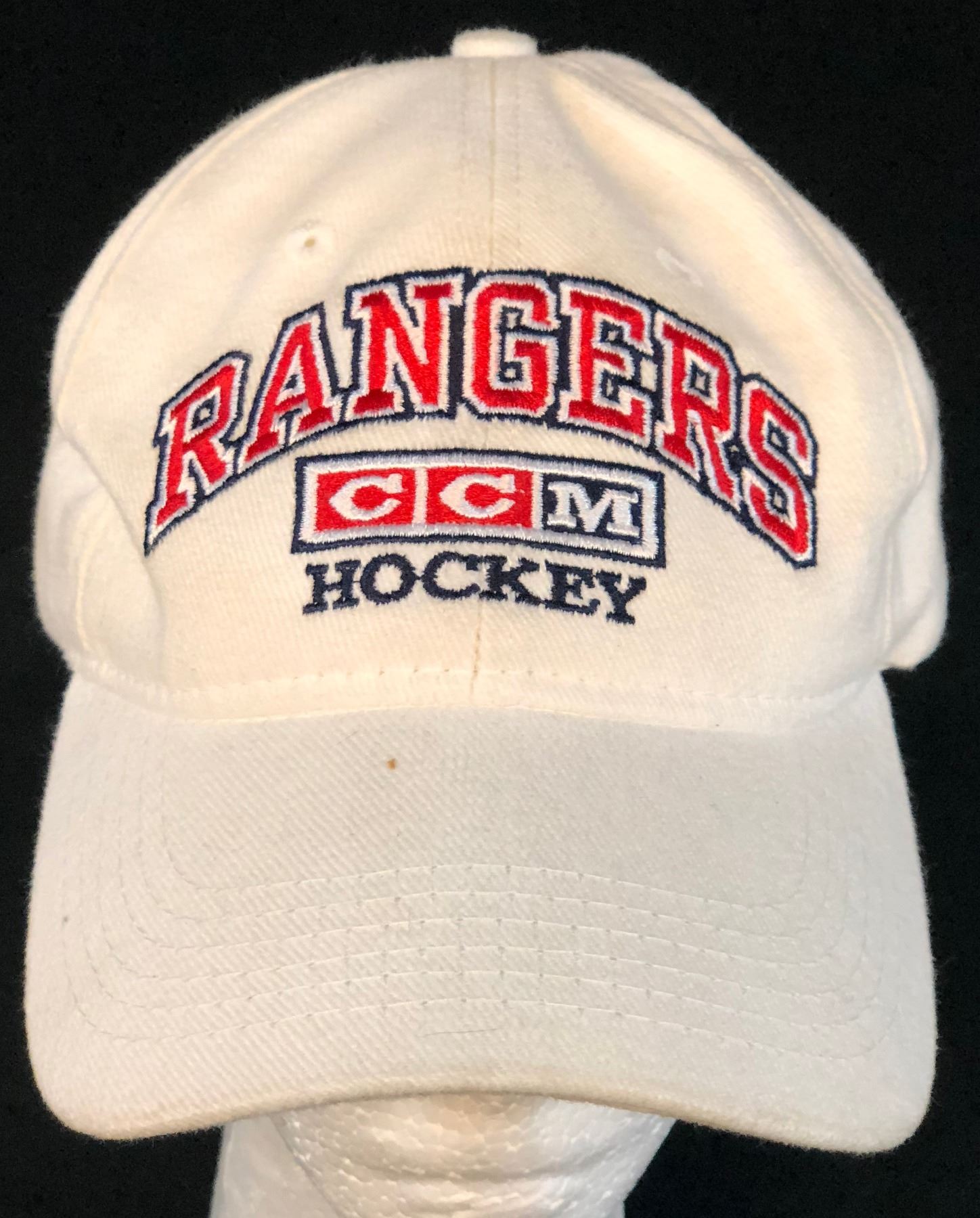 White CCM New York Rangers Hockey Cap