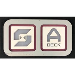Prometheus (2012) - Screen Used Deck Sign from The Prometheus Ship