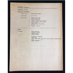 Rehearsal Schedule for Tony Randall - Jane Powell Variety Show 1968