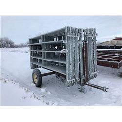 10' Panels w/ trailer mover, 2W Livestock, Lemco, VG condition, 24 panels total plus mover