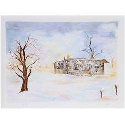 Fioravanti, Cottage in Winter, Lithograph