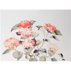 Susan Headley van Campen, Red Geraniums, Lithograph