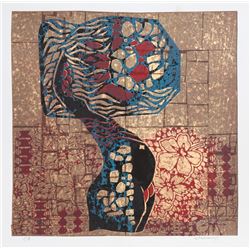 Lebadang, Undressing Nude, Screenprint with Gold
