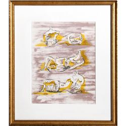 Henry Moore, Three Reclining Figures for Panorama 71, Print