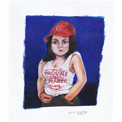 Jhon Zhagnay, Troublemaker, Handcolored Print on Canvas
