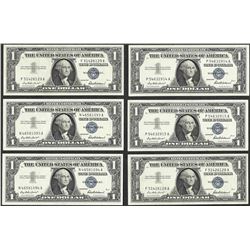 Lot of (6) 1957 $1 Silver Certificate Notes