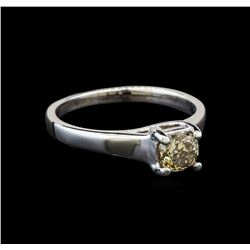 14KT White Gold 0.75 ctw Round Cut Fancy Brown Diamond Solitaire Ring