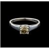 Image 2 : 14KT White Gold 0.75 ctw Round Cut Fancy Brown Diamond Solitaire Ring