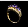 Image 4 : 14KT Yellow Gold 2.22 ctw Tanzanite and Diamond Ring