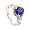 Image 4 : 2.96 ctw Sapphire and Diamond Ring - 18KT White Gold