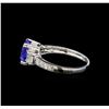 Image 3 : 14KT White Gold 1.28 ctw Tanzanite and Diamond Ring