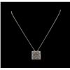 Image 2 : 0.85 ctw Diamond Pendant With Chain - 14KT White Gold