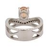 Image 3 : 1.4 ctw Diamond And Orange Sapphire Ring - Platinum