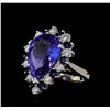 Image 1 : 10.02 ctw Tanzanite, Blue Sapphire, and Diamond Ring - 14KT White Gold