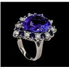 Image 4 : 10.02 ctw Tanzanite, Blue Sapphire, and Diamond Ring - 14KT White Gold