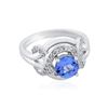 Image 2 : 14KT White Gold 1.12 ctw Tanzanite and Diamond Ring